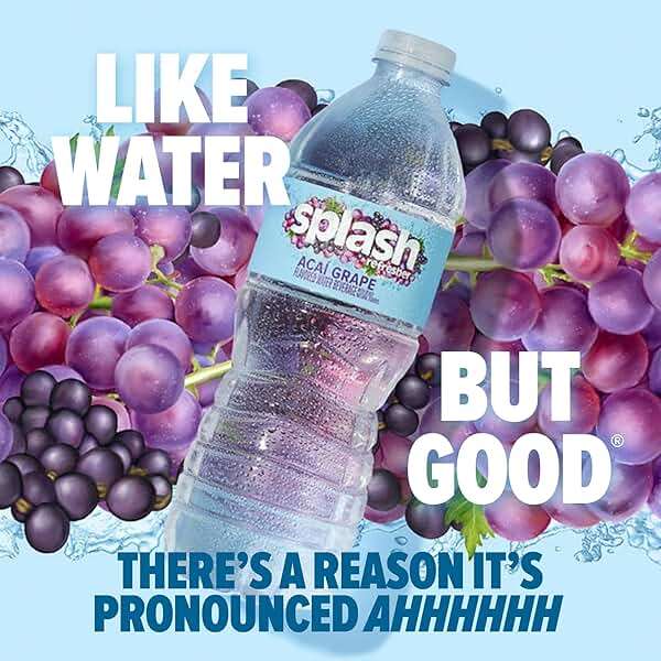 SPLASH REFRESHER Flavored Water Bottles, Acai Grape Flavor - 6-Pack, 16.9 Fl Oz - Refreshing Flavored Bottled Water with Electrolytes - Zero Sugar & Zero Calories - Image 3