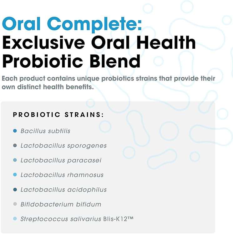 Oral Complete 11-in-1 Dental Probiotics, Bad Breath Treatment Halitosis Tonsil Stone with Non-GMO with BLIS K12, Ashwagandha and Collagen, 120 Capsules - Image 7