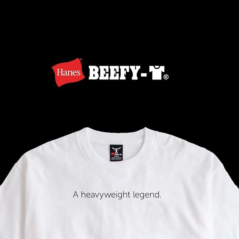 Hanes Men's Beefy-T T-Shirt, Heavyweight Cotton T-Shirts for Men, 1 or 2 Pack, Men's Tees (Tall - Image 4
