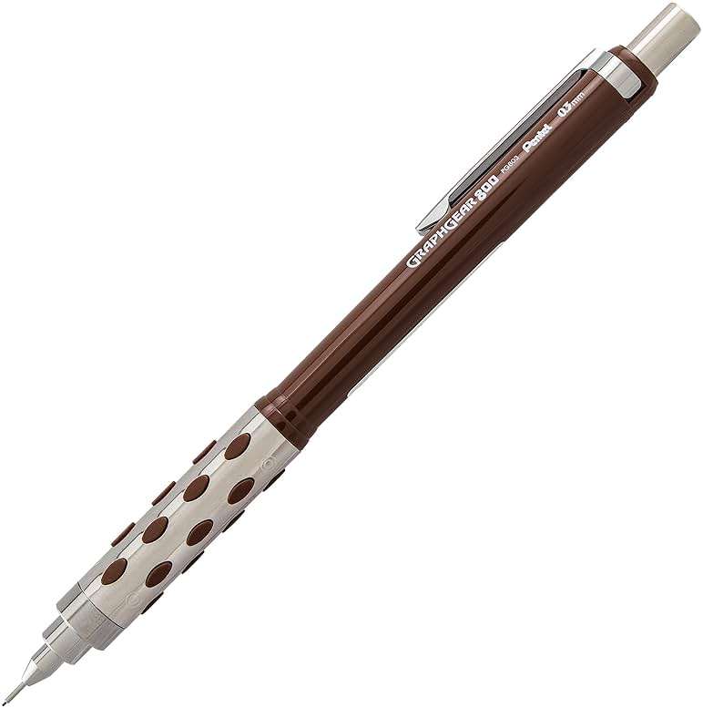 Pentel Graph Gear 800 Mechanical Drafting Pencil, 0.3mm, Brown Barrel with Lead (PG803LZBP) - Image 2