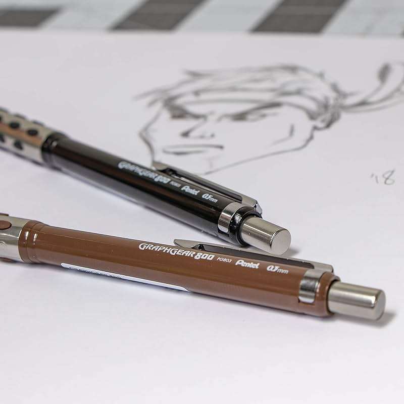 Pentel Graph Gear 800 Mechanical Drafting Pencil, 0.3mm, Brown Barrel with Lead (PG803LZBP) - Image 8