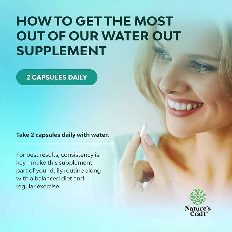 Water Away Herbal Diuretic Pills High Strength - Fluid Retention Supplement with Dandelion Leaf Extract & Green Tea for Bloating Relief for Women & Men - Capsules for Leg & Feet Swelling - 60 Count - Image 5