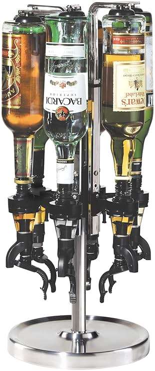 OGGI Professional 6-Bottle Revolving Liquor Dispenser, Stainless Steel - Image 1