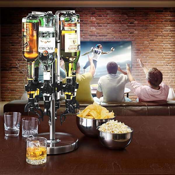 OGGI Professional 6-Bottle Revolving Liquor Dispenser, Stainless Steel - Image 2