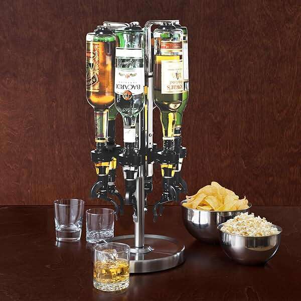 OGGI Professional 6-Bottle Revolving Liquor Dispenser, Stainless Steel - Image 4