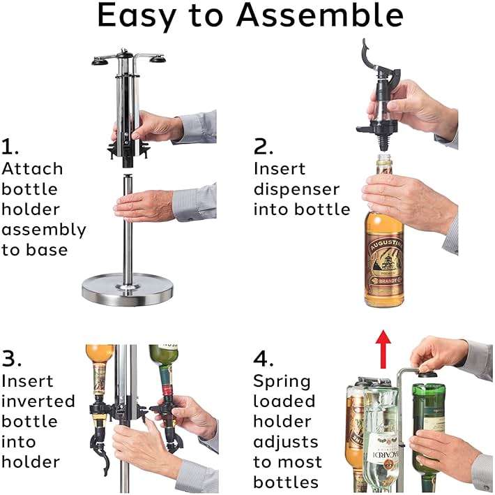 OGGI Professional 6-Bottle Revolving Liquor Dispenser, Stainless Steel - Image 5