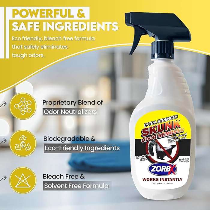 ZORBX Unscented Skunk Odor Remover Spray 24 FL Oz – Fast Acting Skunk Smell Removal - Extra Strength Pet Skunk Odor Remover for Dogs, House, Car, Clothes & Furniture - Image 4