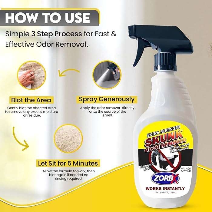 ZORBX Unscented Skunk Odor Remover Spray 24 FL Oz – Fast Acting Skunk Smell Removal - Extra Strength Pet Skunk Odor Remover for Dogs, House, Car, Clothes & Furniture - Image 7