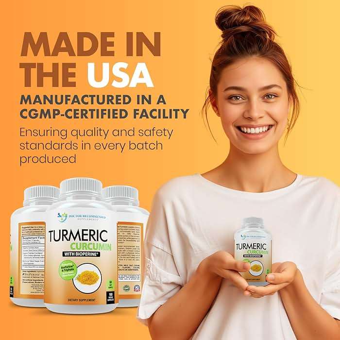 Turmeric Curcumin Supplement - 2250mg/d - Veggie Caps - 95% Curcuminoids with Black Pepper Extract (Bioperine) - 750mg Capsules - 100% Organic - Most Powerful Turmeric (180 Count) - Image 7