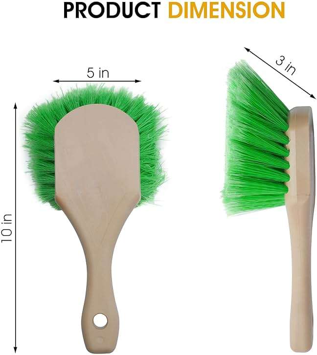 Nanoskin Pro-Grade 8.5" Car Detailing Brush - Durable Green Polystyrene Flagged Bristles, Acid Resistant, Gentle Surface Cleaning, Auto Wash, Tire & Wheel Scrub, Professional Automotive Detailer Tool - Image 5