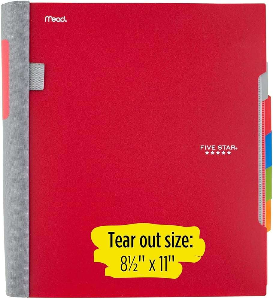 Five Star Advance Spiral Notebook, 5 Subject, College Ruled Paper, 200 Sheets, 11 x 8-1/2 inches, Teal (73152) - Image 8