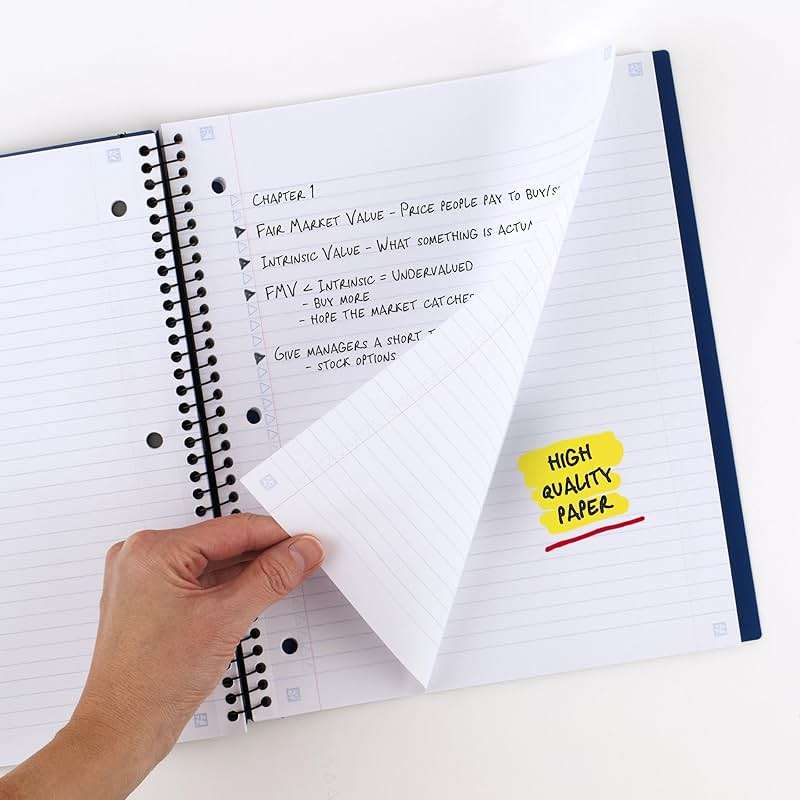 Five Star Advance Spiral Notebook + Study App, 5 Subject, College Ruled Paper, 8-1/2" x 11", 200 Sheets, Spiral Guard, Movable Tabbed Dividers, Pacific Blue (73150) - Image 5