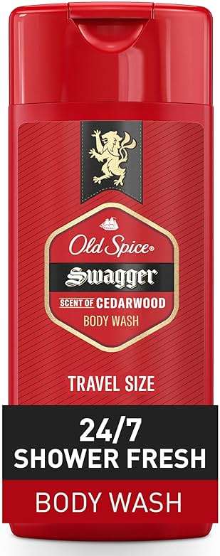 Old Spice Refreshing Body Wash for Men, 3X Defense, 24/7 Shower Fresh with Long Lasting Scent, Travel Size, Red Collection, Swagger with Cedarwood Scent, 3 oz - Image 1