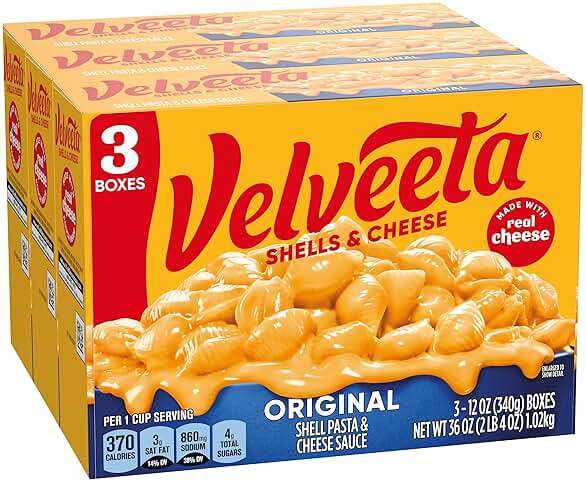 Velveeta Shells and Cheese Mac, 3 Boxes, for Easy Dinner or Dinner Sides, Original Flavor, Made with Real Cheese, 12 oz - Image 9