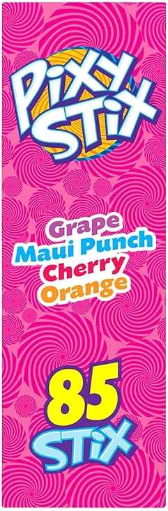 Wonka Pixy Stix, Sour Straws , Grape, Maui Punch, Cherry, and Orange, Sweet and Tart Candy Powder, 85 ct , 35.7 Ounce - Image 7
