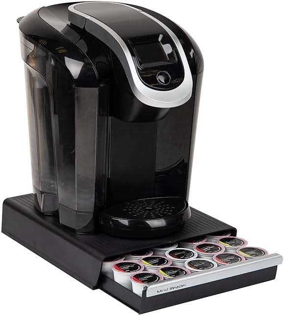 Mind Reader Single Serve Coffee Pod Drawer, 30 Pod Capacity, Countertop Organizer, 10.5"L x 12.75"W x 2.5"H, Black - Image 1