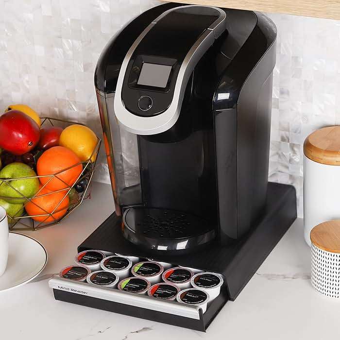 Mind Reader Single Serve Coffee Pod Drawer, 30 Pod Capacity, Countertop Organizer, 10.5"L x 12.75"W x 2.5"H, Black - Image 6