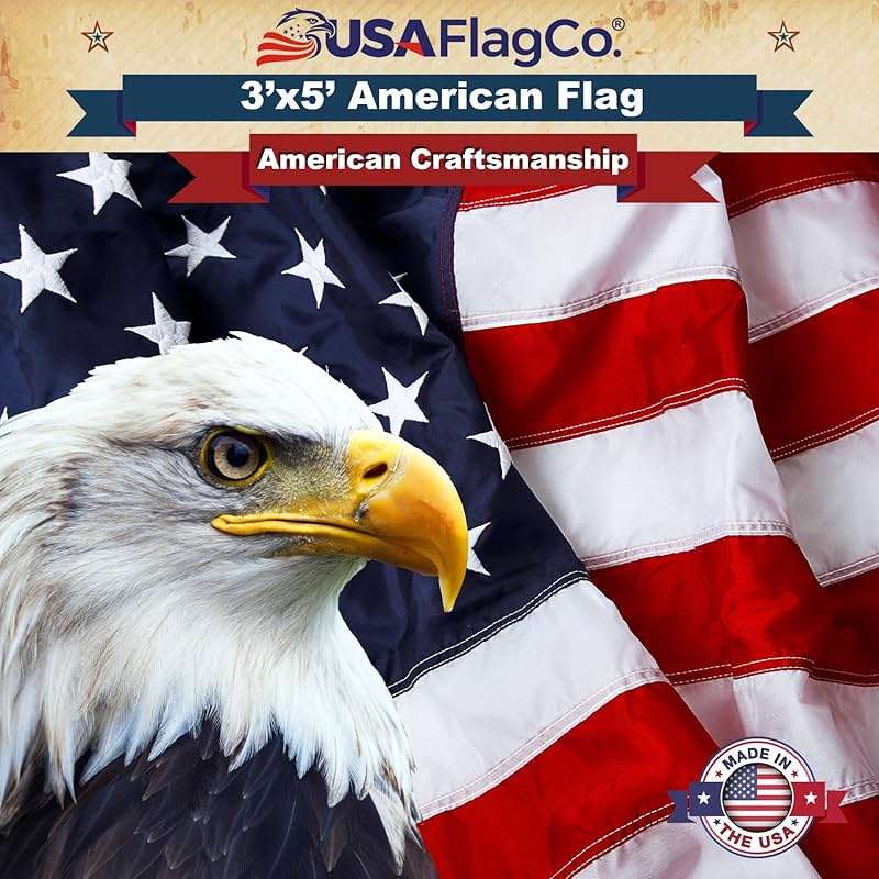 American Flags for Outside 3x5 - USA Flag Co. American Flag Made in USA: Embroidered Stars and Sewn Stripes - Image 8