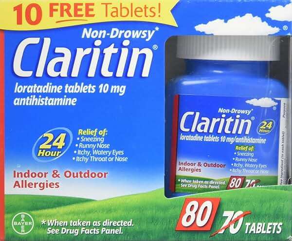 Claritin Non-Drowsy 24 hours indoor outdoor Allergies 80 Tablets - Image 1