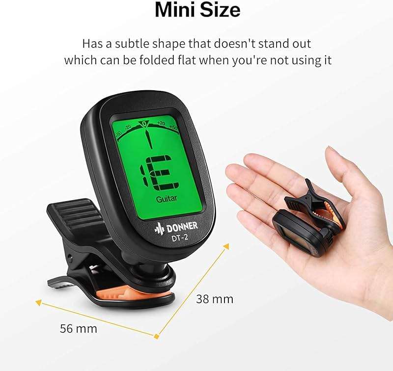 Donner Guitar Tuner Clip on-Accurate Chromatic,Acoustic Guitar Bass Violin Ukulele Tuner DT-2 - Image 2