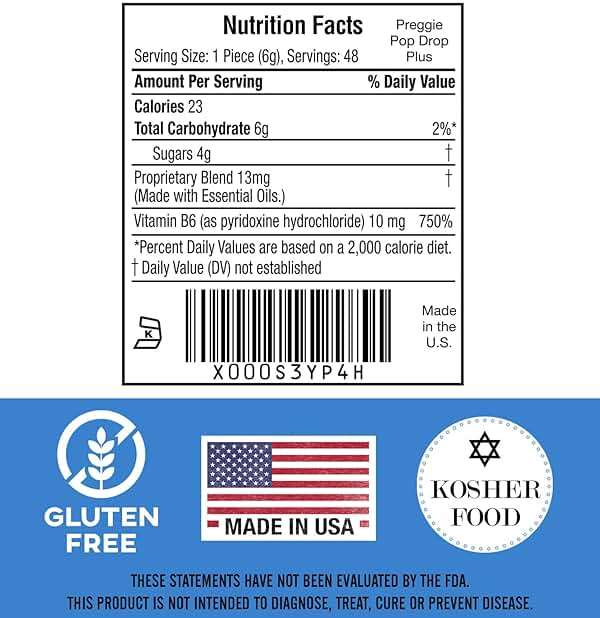 Three Lollies Preggie Drops Plus - 48 Lozenges - Ease Morning Sickness During Pregnancy, Natural, Sour Lozenges for Nausea With Vitamin B6, Sour Lemon & Raspberry Flavors - Image 3