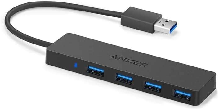 Anker USB Hub 4 Ports with 5Gbps Data Transfer, Multiple USB 3.0 Hub, USB Splitter for Laptop, Extender for A Port Laptop, PC, Desktop and More [Charging Not Supported](0.7 ft USB-A) - Image 1