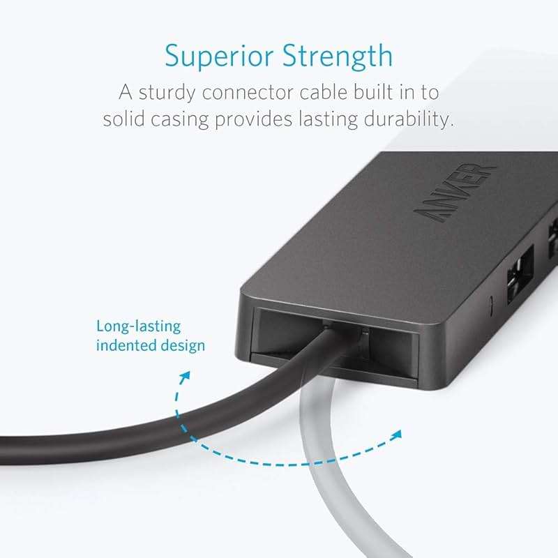 Anker USB Hub 4 Ports with 5Gbps Data Transfer, Multiple USB 3.0 Hub, USB Splitter for Laptop, Extender for A Port Laptop, PC, Desktop and More [Charging Not Supported](0.7 ft USB-A) - Image 4