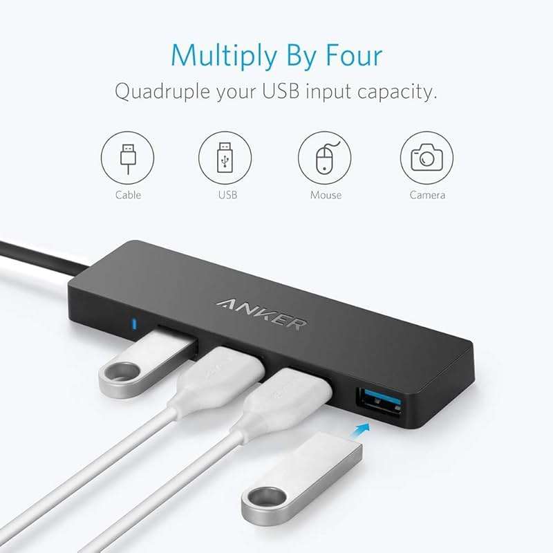 Anker USB Hub 4 Ports with 5Gbps Data Transfer, Multiple USB 3.0 Hub, USB Splitter for Laptop, Extender for A Port Laptop, PC, Desktop and More [Charging Not Supported](0.7 ft USB-A) - Image 5