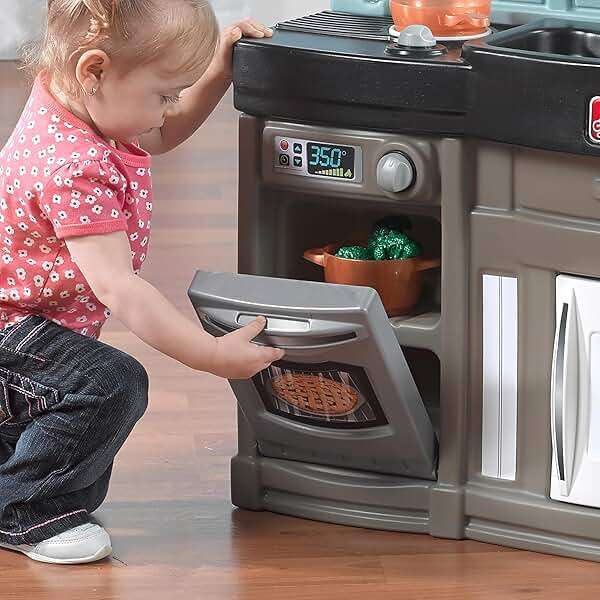 Step2 Best Chefs Kids Kitchen Playset, Indoor/Outdoor Kitchenette, Interactive Play with Lights and Sounds, Made of Durable Plastic, Includes 25 Piece Toy Accessories, For Toddlers 2+ Years Old - Image 2