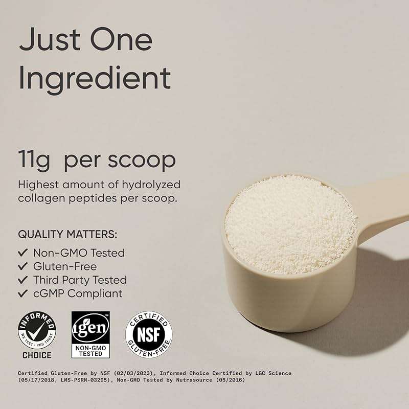 Sports Research® Collagen Peptides Protein Powder, 16oz (Unflavored) | * 11g Grass-Fed Collagen, 10g Protein & 18 Amino Acids per Scoop - Hair, Skin & Joint Support - Hydrolyzed for Easy Mixing - Image 2