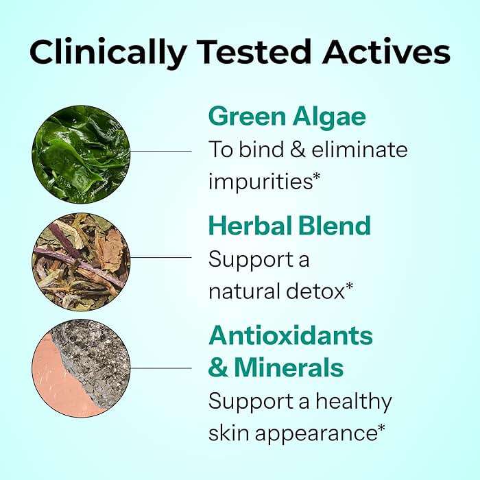 HUM Daily Cleanse Acne Supplements for Women & Men, Gentle Digestive Cleanse for Clear Skin Support, Zinc, Spirulina, Chlorella, Detoxifying Herbs, Organic Algae, Skin Vitamins Supplement, 60 Capsules - Image 4