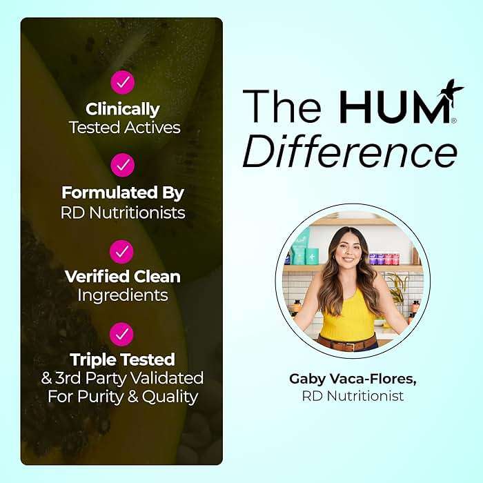 HUM Daily Cleanse Acne Supplements for Women & Men, Gentle Digestive Cleanse for Clear Skin Support, Zinc, Spirulina, Chlorella, Detoxifying Herbs, Organic Algae, Skin Vitamins Supplement, 60 Capsules - Image 8