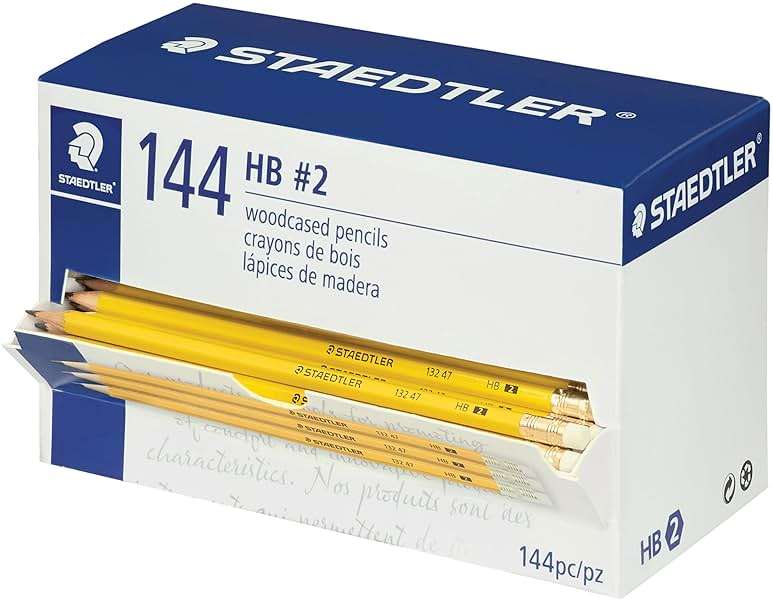 STAEDTLER Yellow School Pencils (144-Pack), Pre-Sharpened #2 HB with Erasers, Ready-to-Use School Supplies for Students and Teachers - Image 1