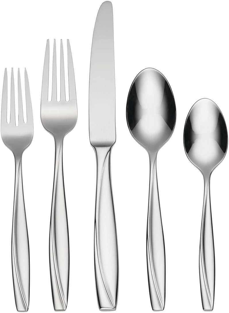 Oneida Silverware Set For 8, Camlynn Mirror 45-Piece Everyday Flatware Set with Serving Utensils, Service For 8, 18/0 Stainless Steel, Dishwasher Safe, Knives Spoons And Forks Sets (Silver, 45 Pieces) - Image 1