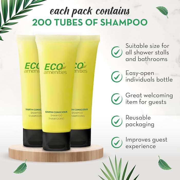 ECO amenities Travel Shampoo Tubes - Hotel Shampoo Supply - TSA-Approved Travel Essentials - 1 fl oz, Pack of 200, Clear Flip-Cap Tubes, Green Fragrance - Image 5