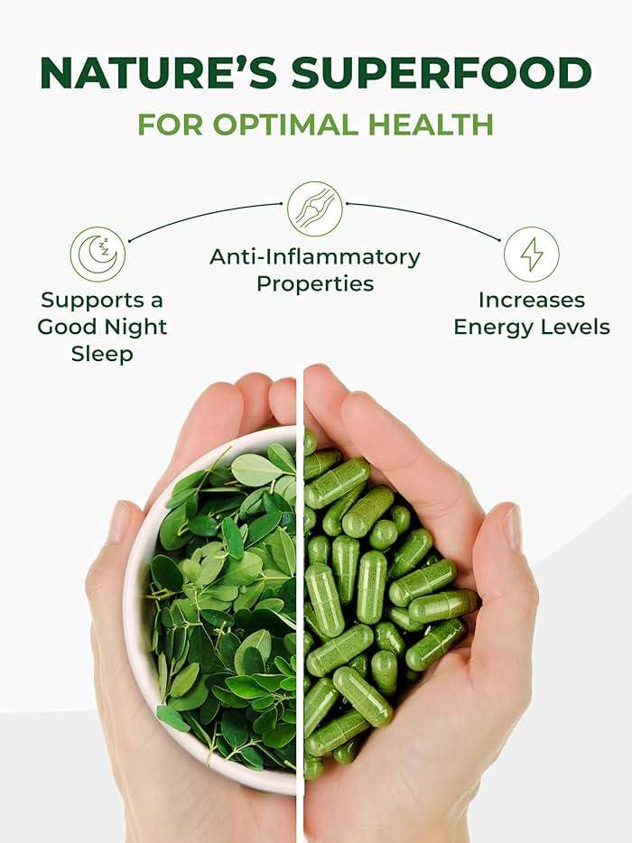 PURA VIDA MORINGA Organic Moringa Capsules, Pure Moringa Leaf Powder Single Origin for Energy, Metabolism & Immune Support, 120ct, 500mg Caps - Image 7