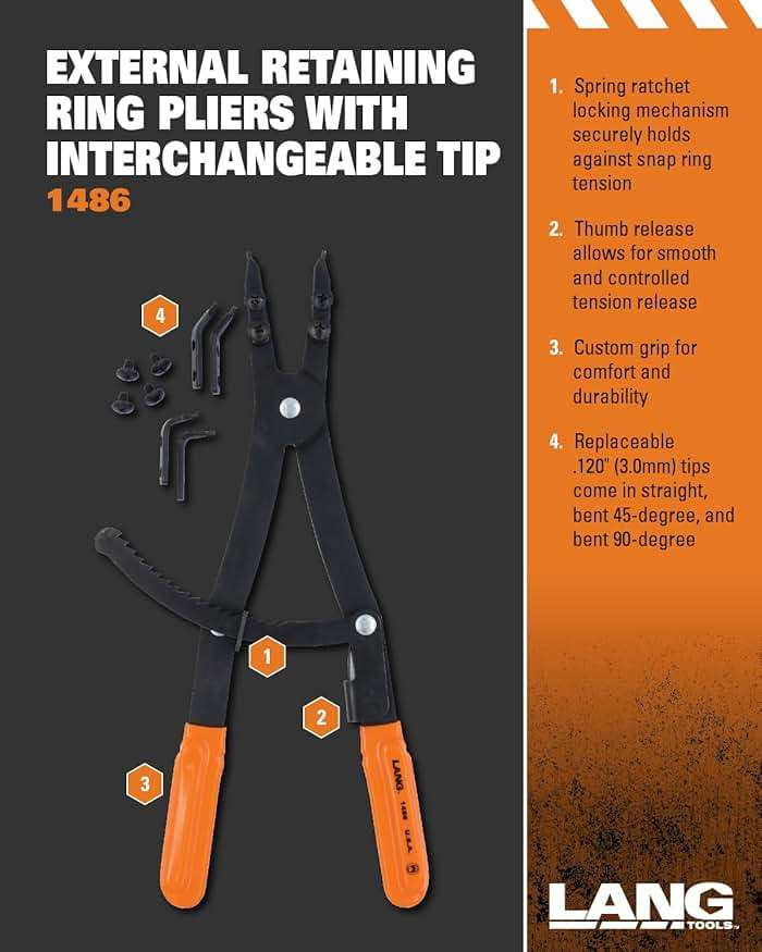 Lang Tools 1486 Heavy Duty External Retaining Ring Pliers - Image 4