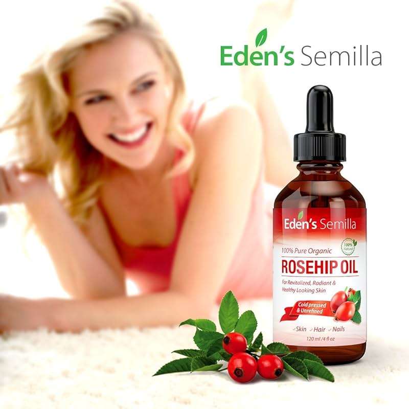 100% Pure Rosehip Oil - 4 OZ - Certified ORGANIC - Cold pressed & unrefined - NON Greasy HIGH absorbency - Use daily - nourishes, hydrates and visibly reduces fine lines, scars, stretch marks and skin - Image 5