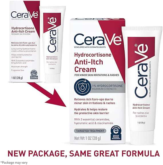 CeraVe 1% Hydrocortisone Anti-Itch Cream, Fragrance-Free Relief for Eczema-Prone & Dry Skin, 1 Ounce - Image 2