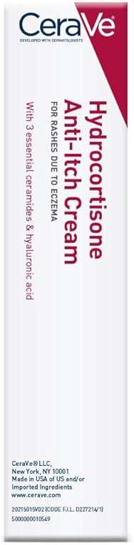CeraVe 1% Hydrocortisone Anti-Itch Cream, Fragrance-Free Relief for Eczema-Prone & Dry Skin, 1 Ounce - Image 12