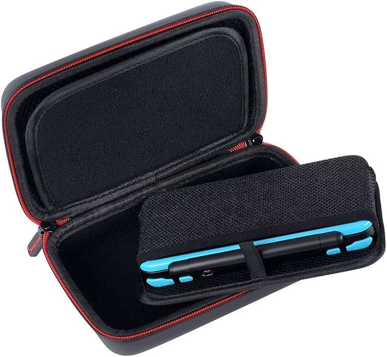 Smatree Carrying Case for Nintendo 3DS XL/2DS XL, Hard Protective Shell Travel Case for Nintendo New 3DS - Super NES Edition - Black/Red - Image 4