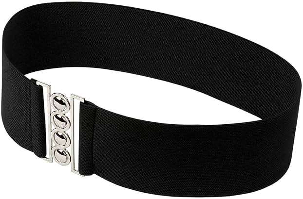 Modeway Women's Wide Stretch Belts Retro Fashion Elastic Cinch Corset Waist Belt For Dresses - Image 2