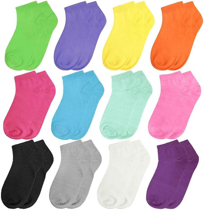 Falari 12 Pairs Women Novelty Ankle Socks Colorful ComfortSoft Lightweight Sports Athletic Socks - Image 2