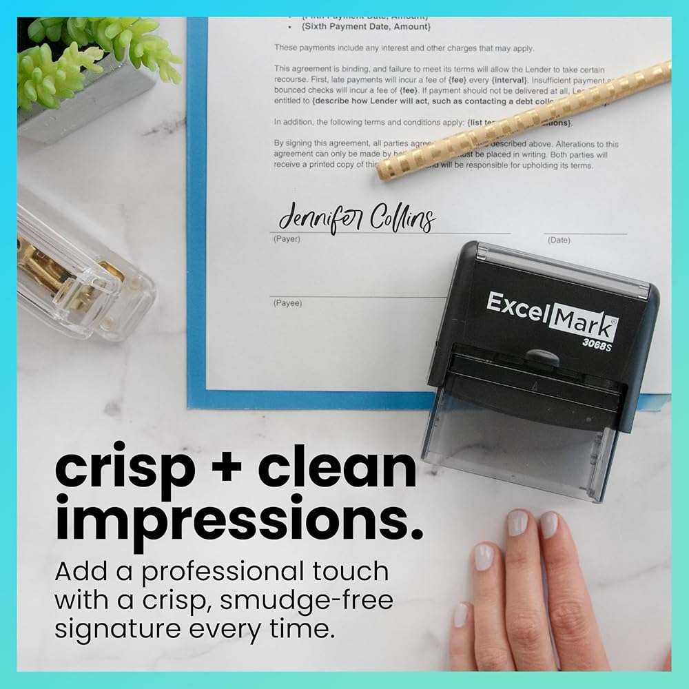 ExcelMark Custom Signature Stamp - Self Inking - Extra Large - Image 3