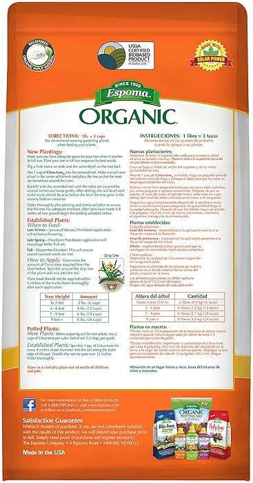 Espoma Organic Citrus-Tone 5-2-6 Natural & Organic Fertilizer and Plant Food for All Citrus, Fruit, Nut & Avocado Trees; 4 lb. Bag. Promotes Vigorous Growth & Abundant Fruit - Image 2