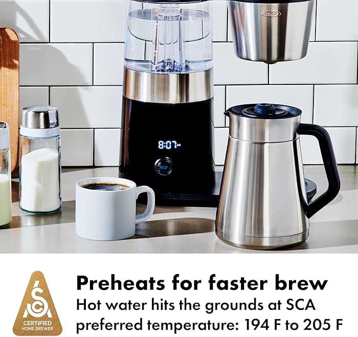 OXO Brew 9-Cup Coffee Maker – Stainless Steel, Programmable Coffee Machine with Single Serve or Full Carafe Options, SCA Certified Home Brewer - Image 3