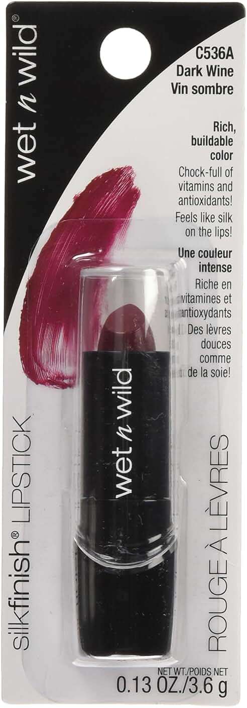 wet n wild Silk Finish Lipstick, Hydrating Rich Buildable Lip Color, Formulated with Vitamins A,E, & Macadamia for Ultimate Hydration, Cruelty-Free & Vegan - Dark Wine - Image 2