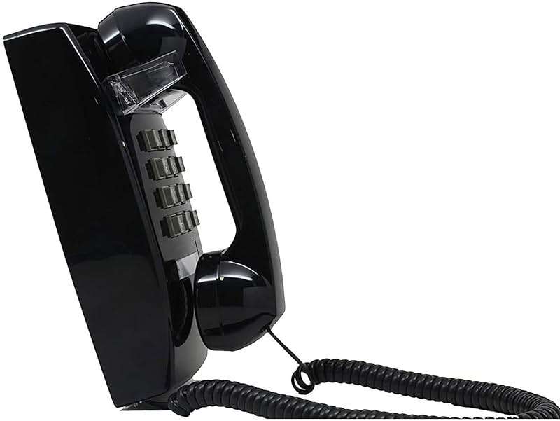 Single Line Classic 2554 Wall Phone with Loud Ringer and Handset Volume Control, Black - Wall Mount Jack Required - Image 1