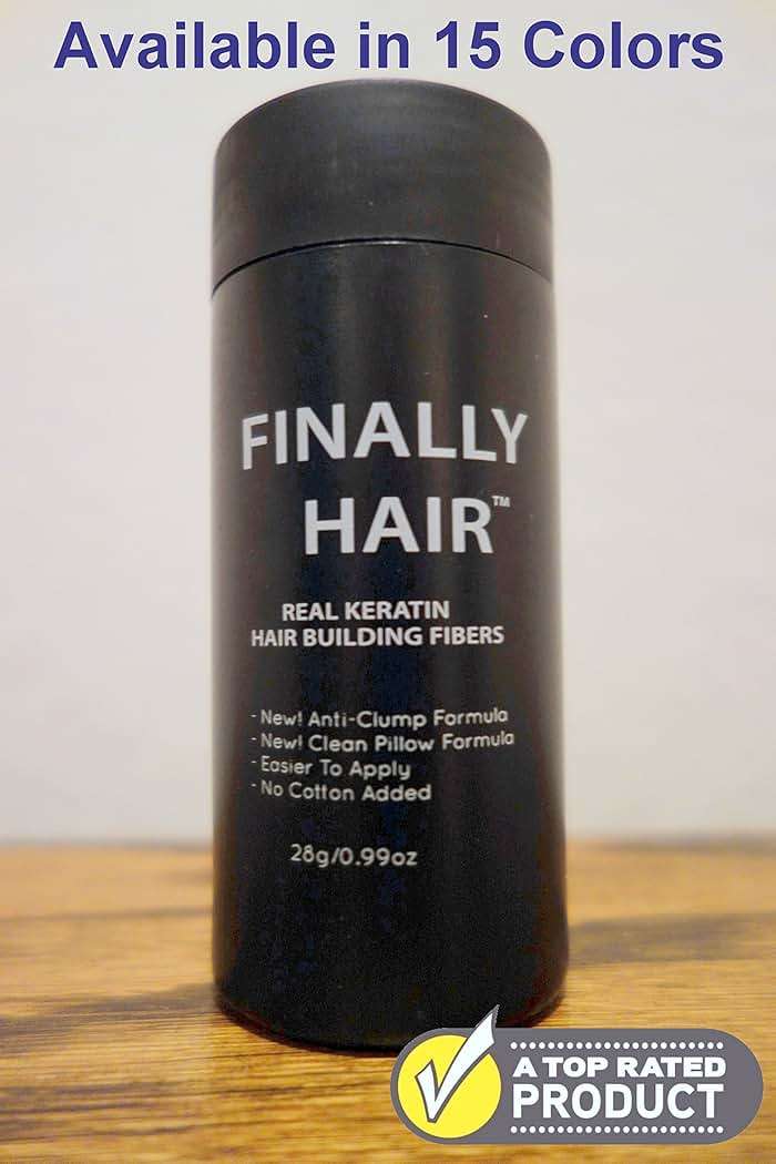 Hair Building Fibers Dark Grey/Gray Hair Loss Concealer Fiber 28 Gram .99oz Refillable Bottle by Finally Hair (Dark Grey/Gray) - Image 3