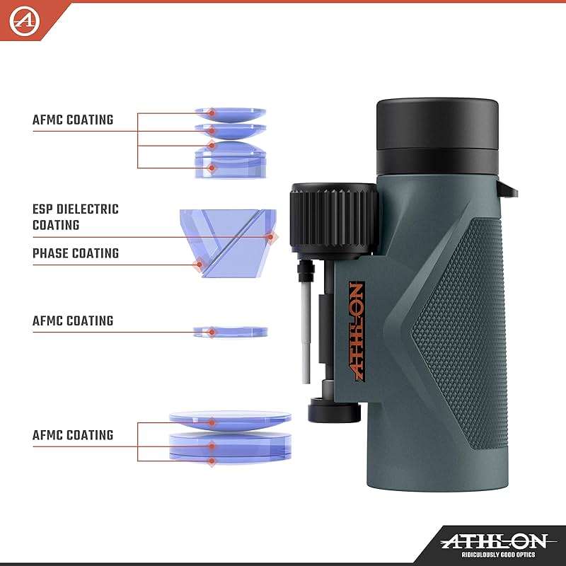 Athlon Optics 8x42 Midas UHD Gray Binoculars with ED Glass for Adults and Kids, High-Powered Binoculars for Hunting, Birdwatching, and More - Image 5